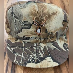 Vintage PCI Product Controls Inc Snapback Trucker Hat Camo Elk Stotts Texas